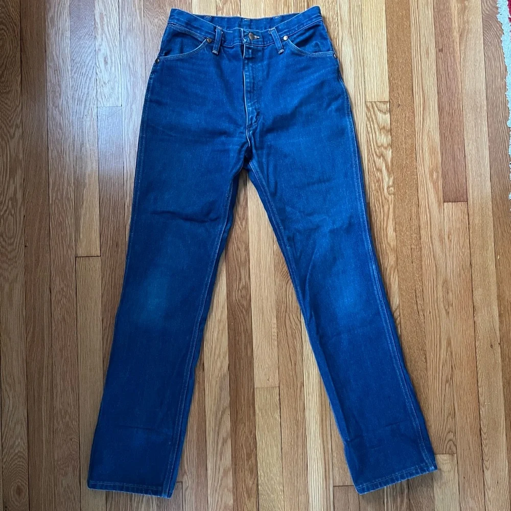 Vintage Wrangler Denim, Deadstock, Dark Wash Indigo, style 82612, 32 Long - Picture 8 of 9